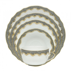 Bread and Butter Plate - Grey Fish Scale - Herend Experts