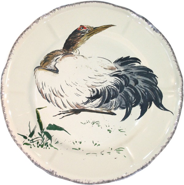 Grands Oiseaux Dinner Plate Gray Crane Grue Cendree