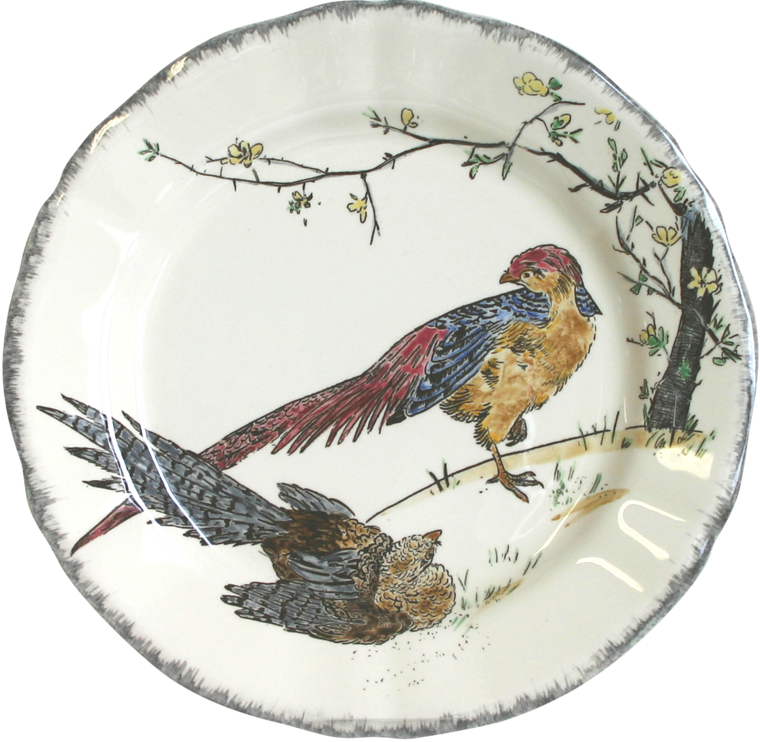 Gien Grands Oiseaux Dinner Plate Pheasant Faisan Dore