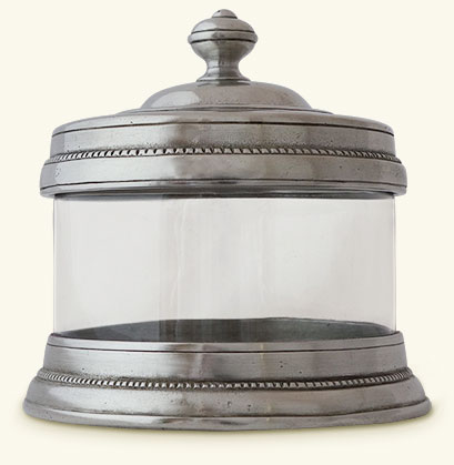 Match Italian Pewter Glass Canister Extra Large - Distinctive Decor