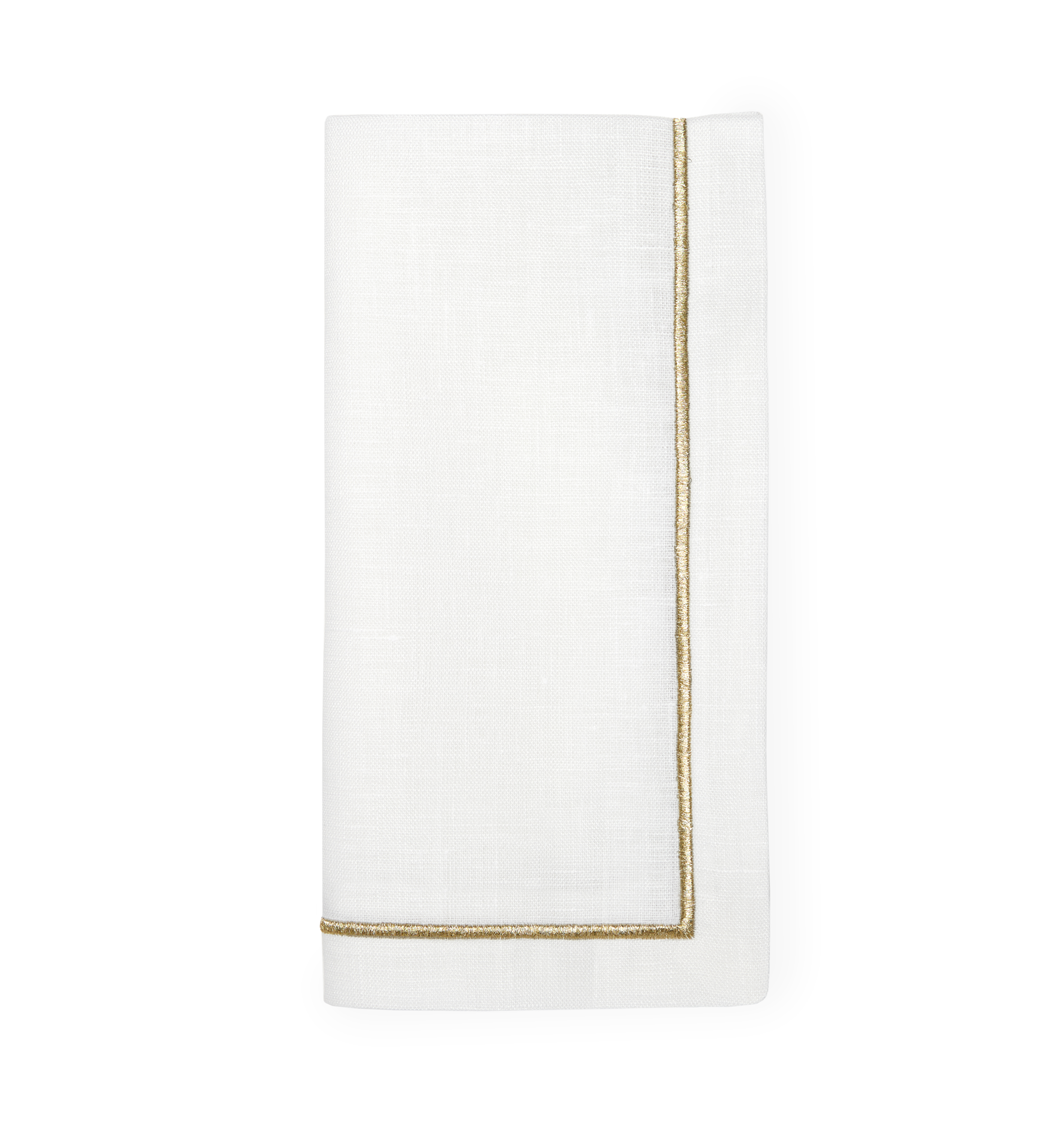 Seaton Napkins White/Gold / Dinner (Set of 4)