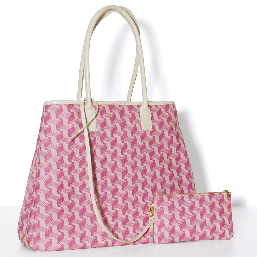 Le Jacquard Francais Picto Pink Shoulder Bag