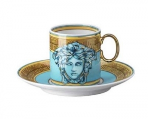 Versace Medusa Amplified Blue Coin AD Cup & Saucer