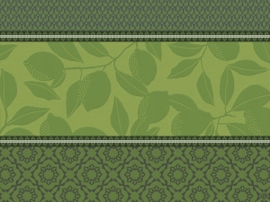 Le Jacquard Francais Sous Les Citronnniers Green Tea Towel / Set 4