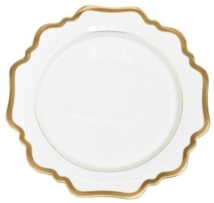 Anna Weatherley Antique White w /Gold Filet Bread & Butter - 6.5"