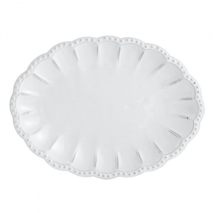 Arte Italica Bella Bianca Beaded Tray - 12.25"