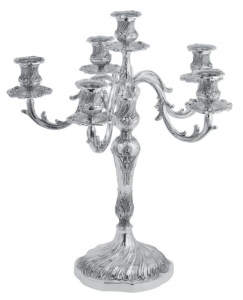 Ercuis Regence Silverplate Six Light Candelabra