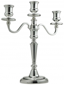 Ercuis Ancien Silverplate Three Light Candelabra - 12.25"