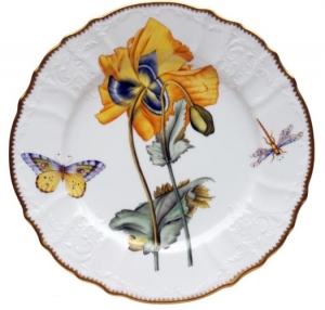 Anna Weatherley Yellow Poppy Flower Dinner Plate