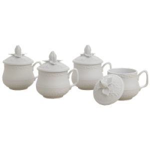 Mottahedeh Prosperity Pot de Creme Set /4 / 3.75" H