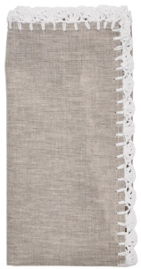 Kim Seybert Shell Edge Napkin Grey/White - Set 4