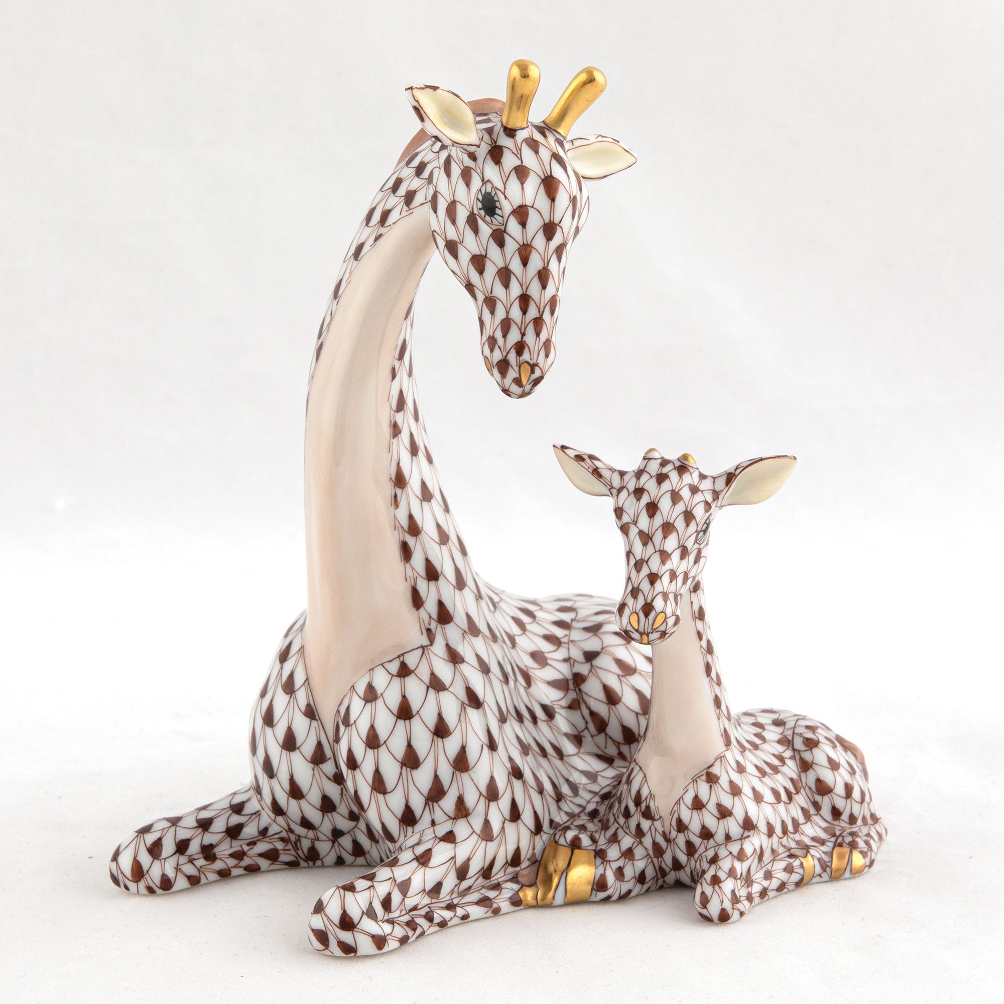 Herend Mother & Baby Giraffe - Chocolate_Herend Mother & Baby Giraffe ...