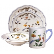 Gien Oiseaux De Paradis 4 Piece Setting