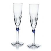 Baccarat Harcourt Eve Flute w/ Blue Knob - Set 2