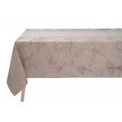Le Jacquard Francais Voliere Beige Tablecloth- 69" Square