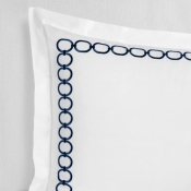 SFERRA Catena White/Navy Standard Sham 21X26