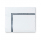 Sferra Grande Hotel White / Cadet King Flat Sheet 114X114