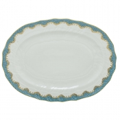 Herend Fishscale Turquoise Platter - 15"