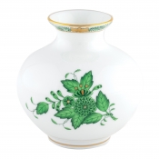 Herend Round Vase Green - 4.5"