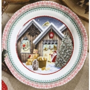 Gien 2020 Scandinavian Chalet Christmas Plate