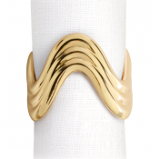 L'Objet Ripple Gold Napkin Rings - Set 4