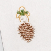 Crown Linen Design Pinecone Ornament Napkin - Set 4