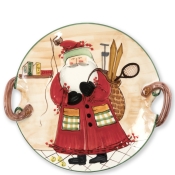 Vietri Old St. Nick Handled Round Platter - Assorted Sports