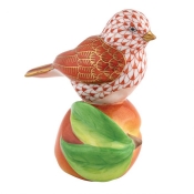 Herend Bird on Peach Rust