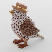 Herend Bird w/ Hat - Chocolate