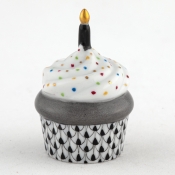 Herend Cupcake with Candle Black