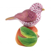 Herend Bird on Peach Raspberry