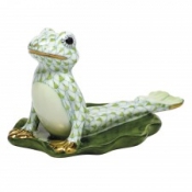 Herend Yoga Frog in Cobra Pose Key Lime