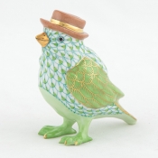 Herend Bird w/ Hat - Key Lime