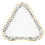 Herend Art Deco Black Triangle Dish - 9.5"